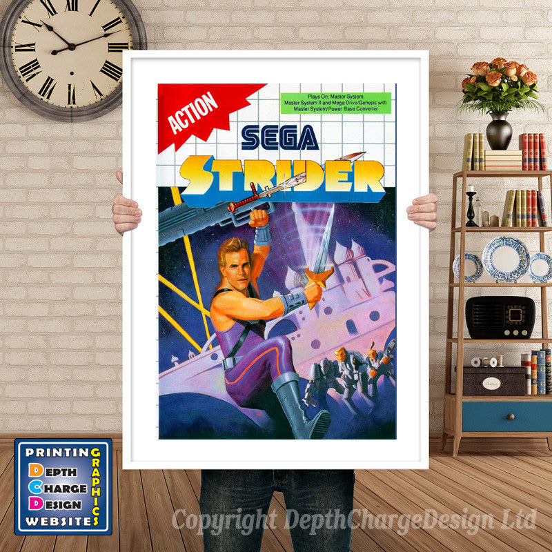 Strider Inspired Retro Gaming Poster A4 A3 A2 Or A1