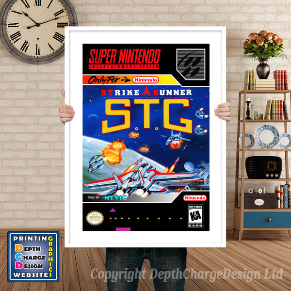 Strike Gunner STG Super Nintendo Game Inspired Theme Retro Gaming Poster