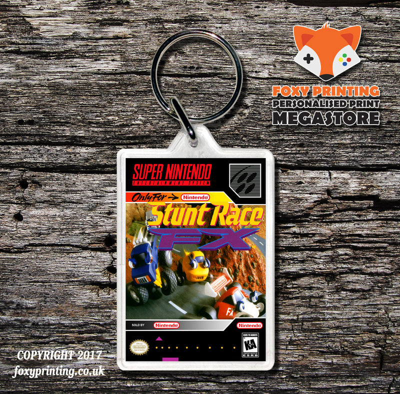 Stunt Race FX Game Inspired Retro Gaming Keyring