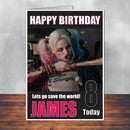 Suicide Squad Shaun 3 THEME INSPIRED Style PERSONALISED Kids Adult FUNNY Birthday Card
