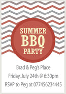 10 X Personalised Printed Summer BBQ Party INSPIRED STYLE Invites