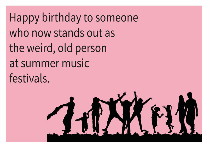 Summer Music Festival INSPIRED Adult Personalised Birthday Card Birthday Card