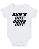 Sun's Out Guns Out Personalised Baby Boy Girl Unisex Short Sleeve Bodysuit