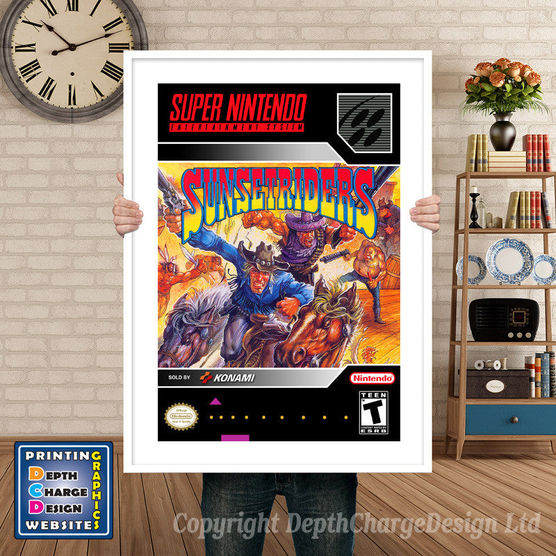 Sunset Riders Super Nintendo GAME INSPIRED THEME Retro Gaming Poster A4 A3 A2 Or A1