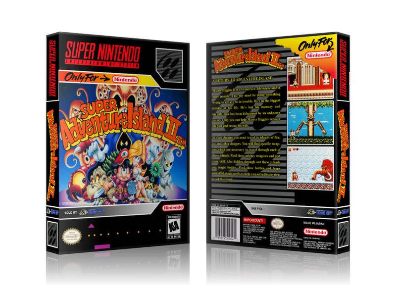 Super Adventure Island 2 Replacement Nintendo SNES Game Case Or Cover