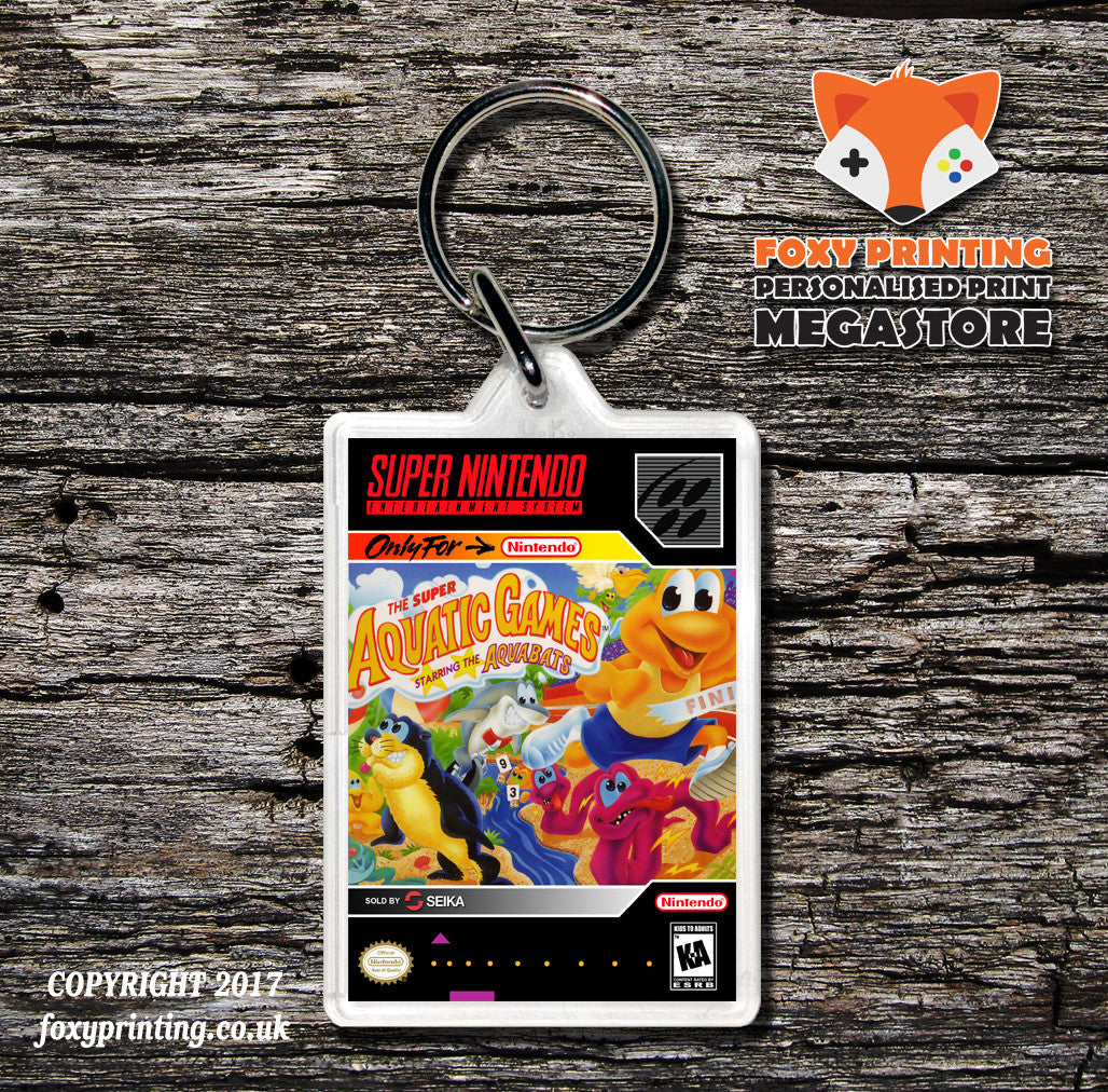 Super Aquatic Games Game Inspired Retro Gaming Keyring