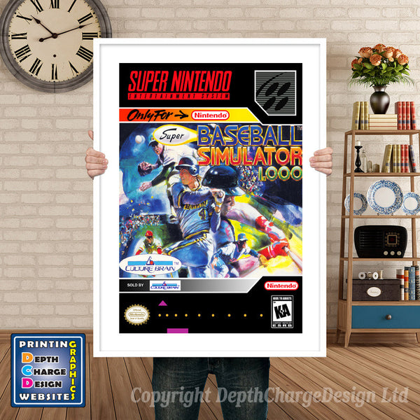 Super Baseball Simulator 1000 Super Nintendo Game Inspired Theme Retro Gaming