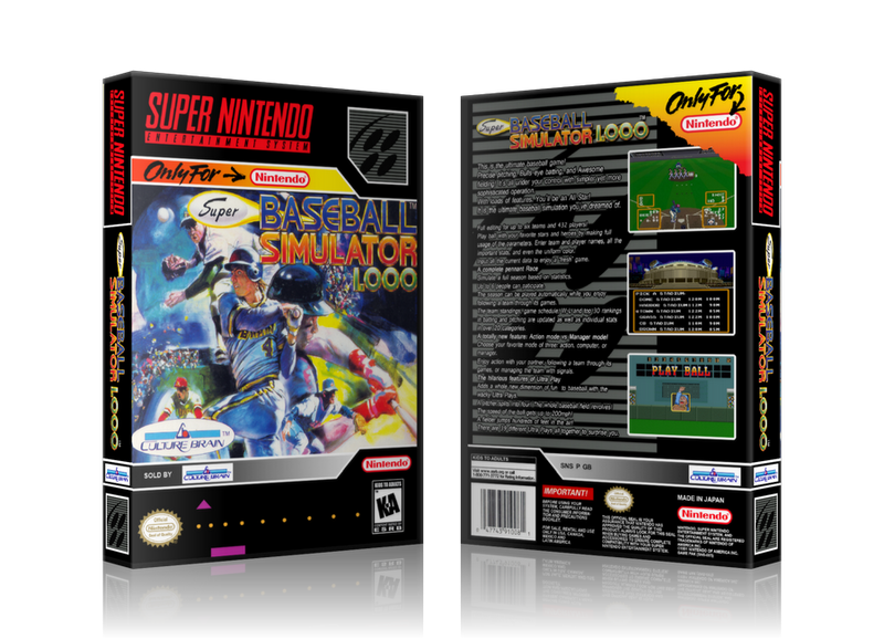Super Baseball Simulator 1000 Replacement Nintendo SNES Game Case Or Cover
