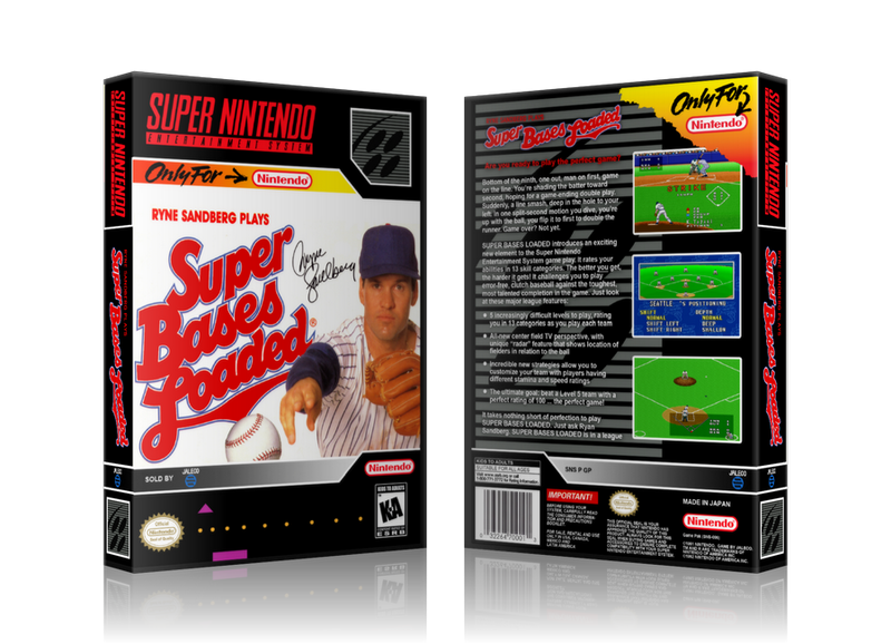 Super Bases Loaded Replacement Nintendo SNES Game Case Or Cover