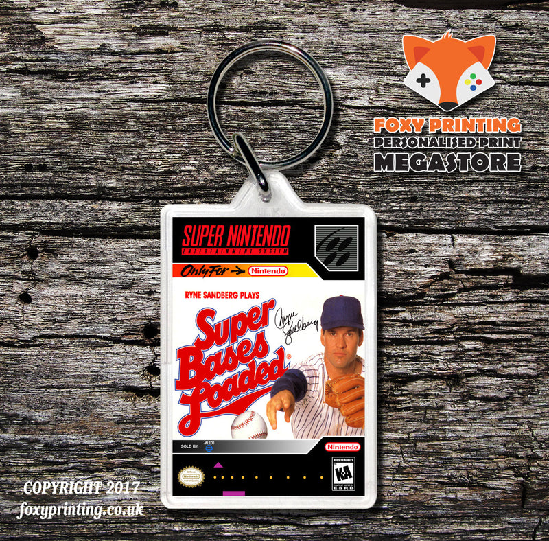 Super Bases Loaded Game Inspired Retro Gaming Keyring