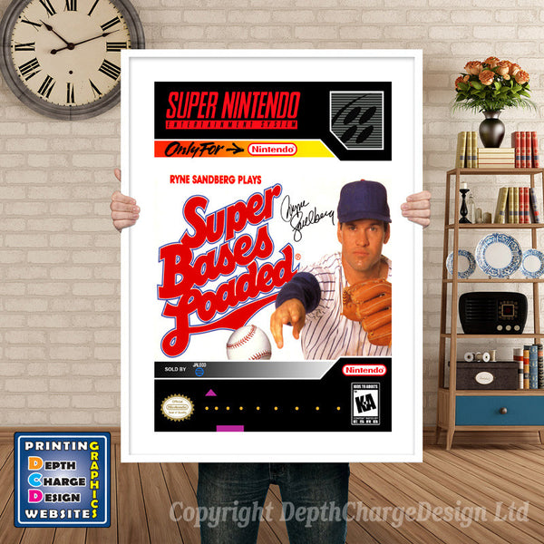 Super Bases Loaded Super Nintendo Game Inspired Theme Retro Gaming Poster