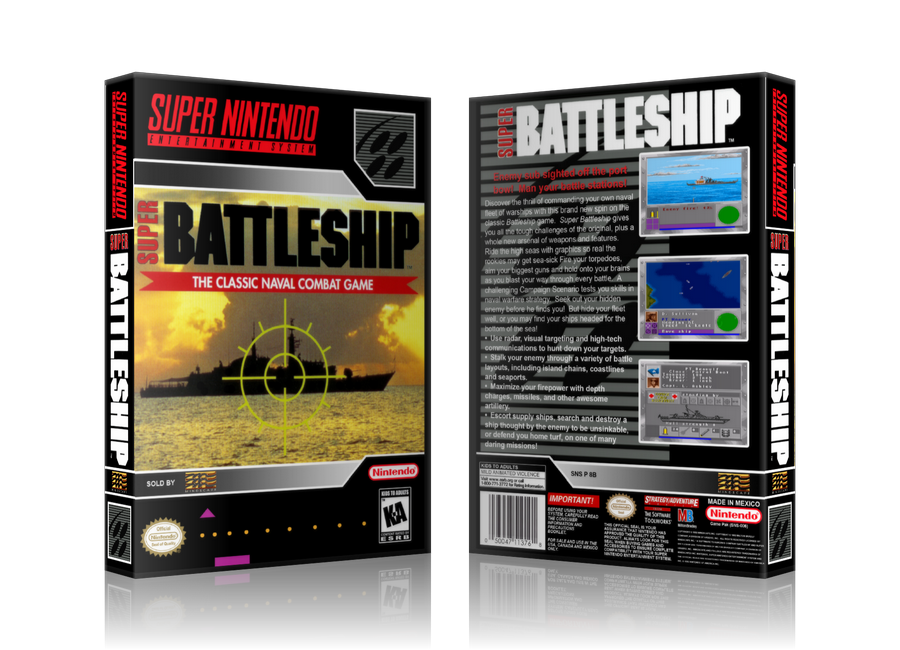 Super Battleship Replacement Nintendo SNES Game Case Or Cover – SNES Replacement Game case product image 1