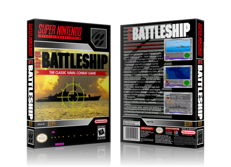 Super Battleship Replacement Nintendo SNES Game Case Or Cover