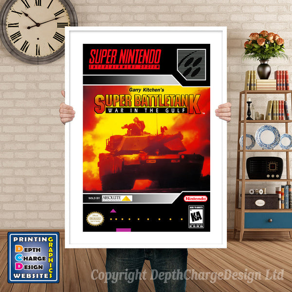 Super Battletank Super Nintendo Game Inspired Theme Retro Gaming Poster