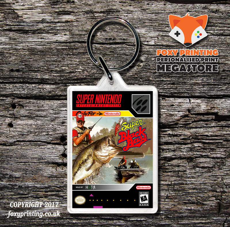 Super Black Bass Game Inspired Retro Gaming Keyring
