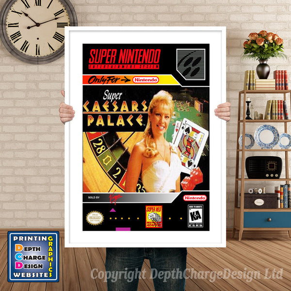 Super Caesars Palace Super Nintendo Game Inspired Theme Retro Gaming Poster