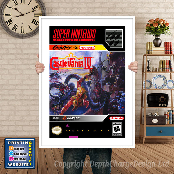 Super Castlevania IV Super Nintendo Game Inspired Theme Retro Gaming Poster