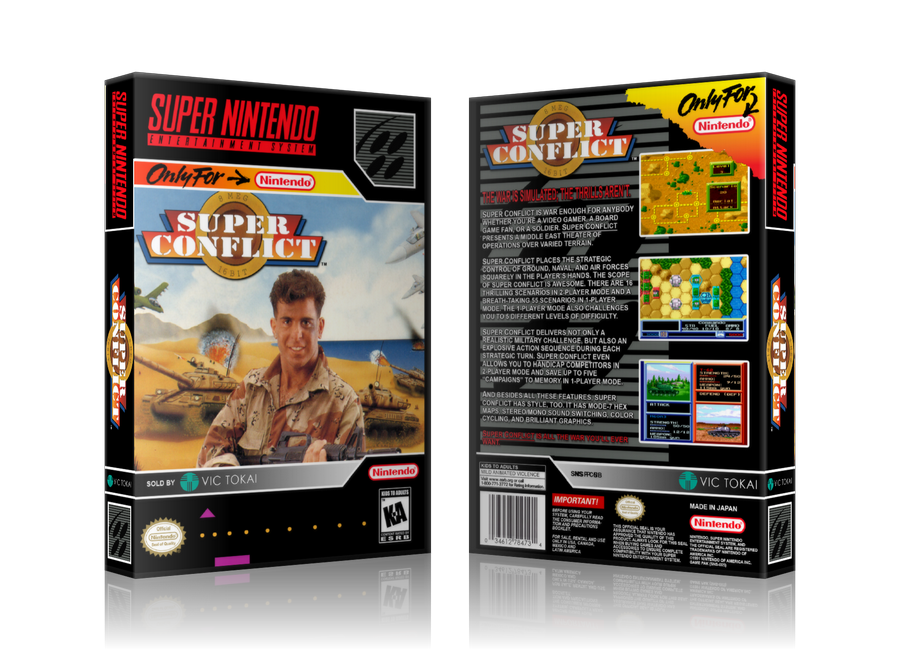Super Conflict Replacement Nintendo SNES Game Case Or Cover – SNES Replacement Game case product image 1