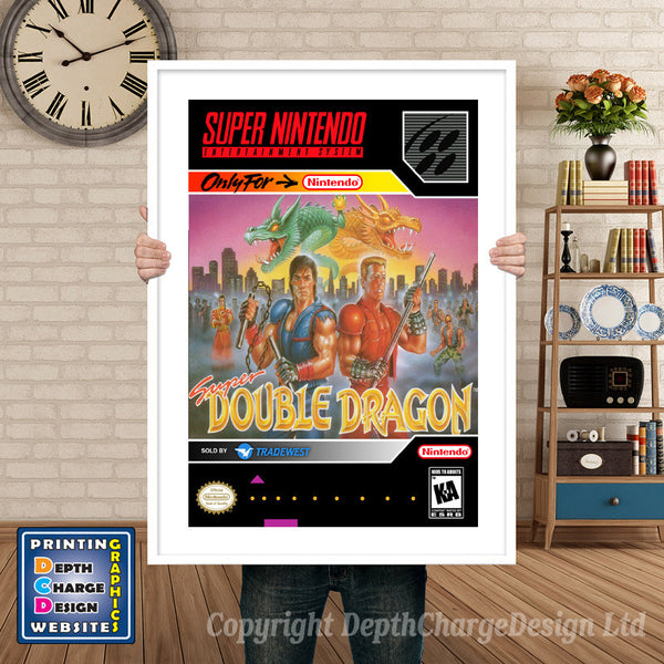 Super Double Dragon Super Nintendo Game Inspired Theme Retro Gaming Poster