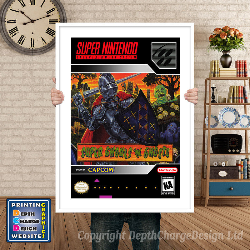 Super Ghouls And Ghosts Super Nintendo GAME INSPIRED THEME Retro Gaming Poster A4 A3 A2 Or A1