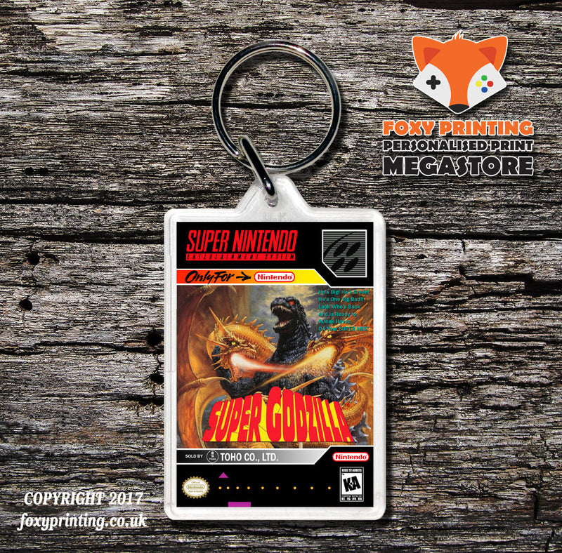 Super Godzilla Game Inspired Retro Gaming Keyring