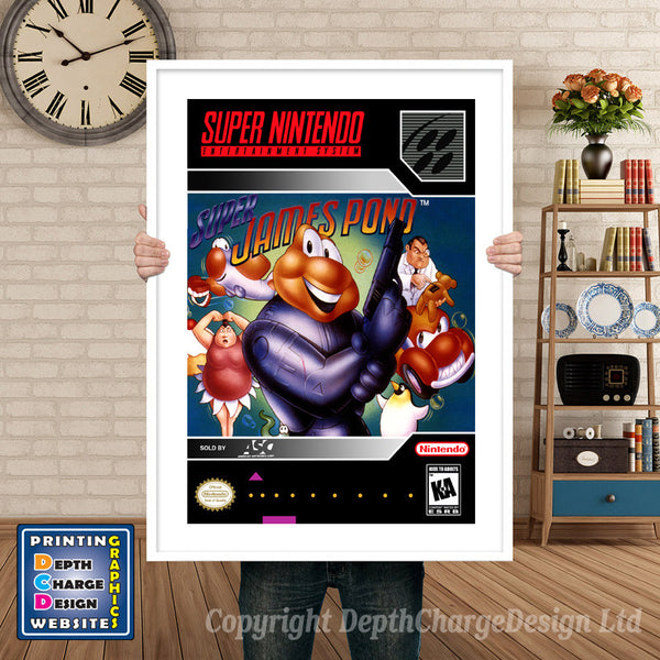 Super James Pond Super Nintendo Game Inspired Theme Retro Gaming Poster