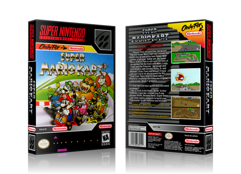 Super Mario Kart Replacement Nintendo SNES Game Case Or Cover