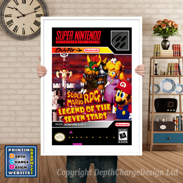Super Mario RPG Super Nintendo Game Inspired Theme Retro Gaming Poster