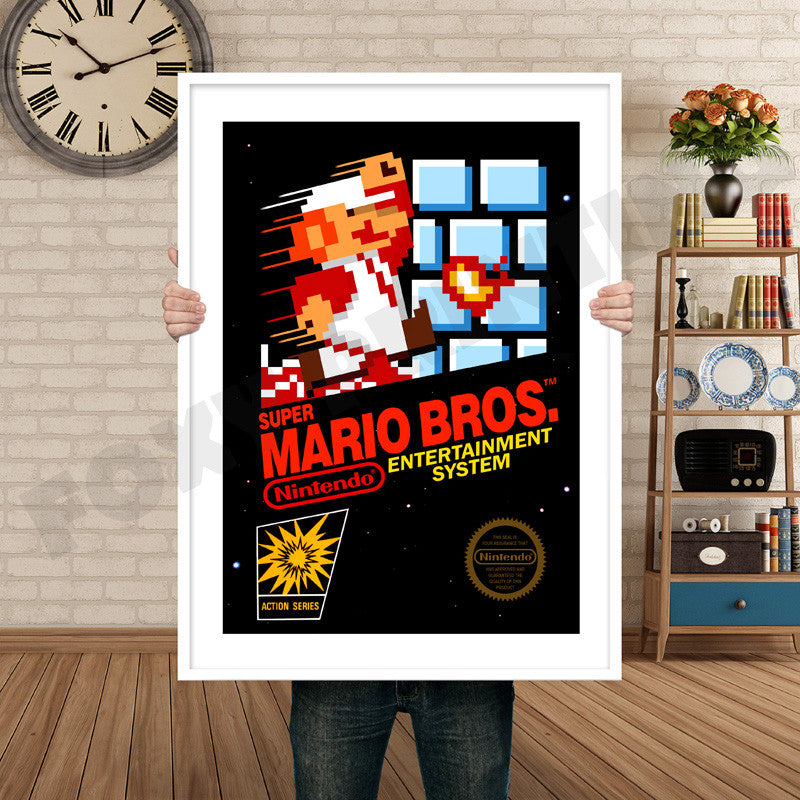 Super Mario Bros Retro GAME INSPIRED THEME Nintendo NES Gaming A4 A3 A