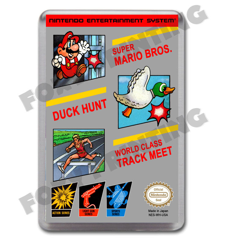 Super Mario Duck Track Retro Nintendo NES Game Inspired Fridge Magnet 559
