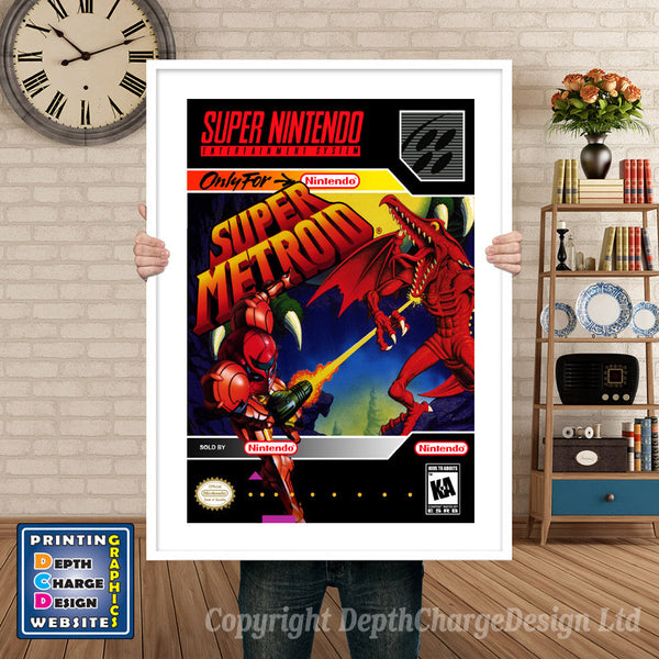Super Metroid Super Nintendo Game Inspired Theme Retro Gaming Poster