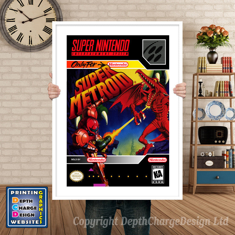 Super Metroid Super Nintendo GAME INSPIRED THEME Retro Gaming Poster A4 A3 A2 Or A1