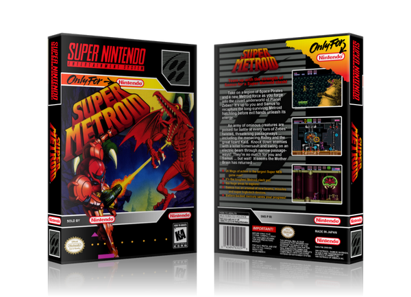 Super Metroid Replacement Nintendo SNES Game Case Or Cover – SNES Replacement Game case product image 1