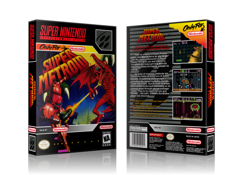 Super Metroid Replacement Nintendo SNES Game Case Or Cover