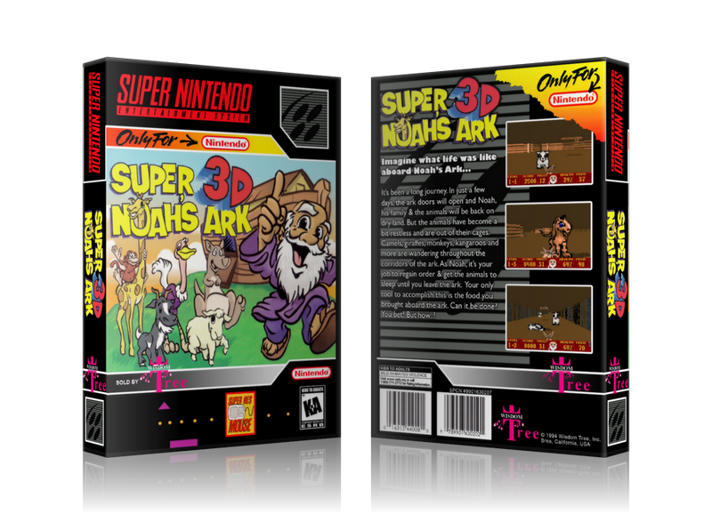 Super Noah's Ark 3D Replacement Nintendo SNES Game Case Or Cover