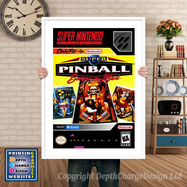 Super Pinball Behind the Mask Super Nintendo Game Inspired Theme Retro Gaming