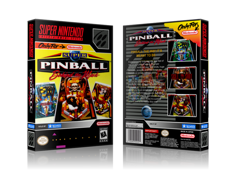 Super Pinball Behind The Mask Replacement Nintendo SNES Game Case Or Cover