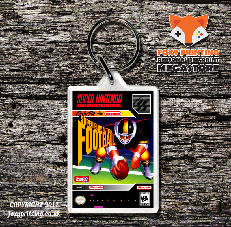 Super Play Action Football Game Inspired Retro Gaming Keyring