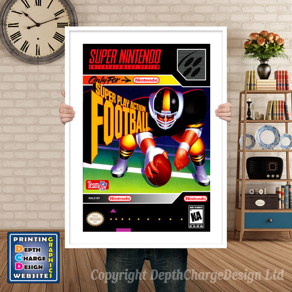 Super Play Action Football Super Nintendo Game Inspired Theme Retro Gaming