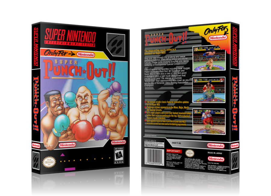 Super Punch Out Replacement Nintendo SNES Game Case Or Cover – SNES Replacement Game case product image 1