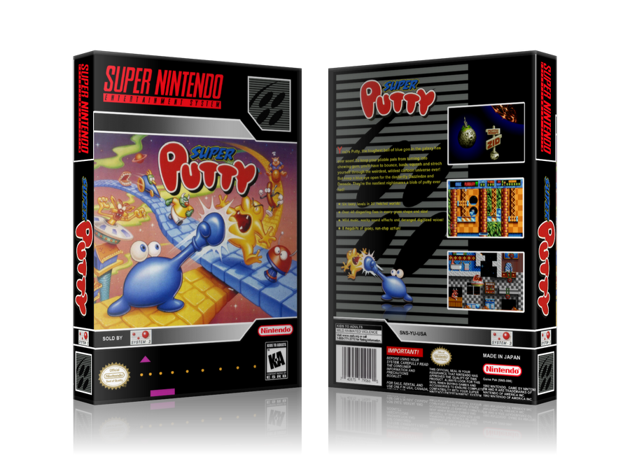 Super Putty Replacement Nintendo SNES Game Case Or Cover – SNES Replacement Game case product image 1