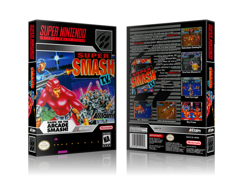 Super Smash TV Replacement Nintendo SNES Game Case Or Cover