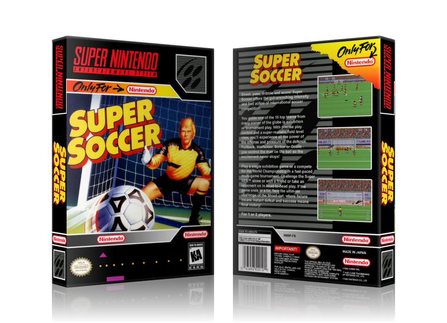 Super Soccer Replacement Nintendo SNES Game Case Or Cover – SNES Replacement Game case product image 1