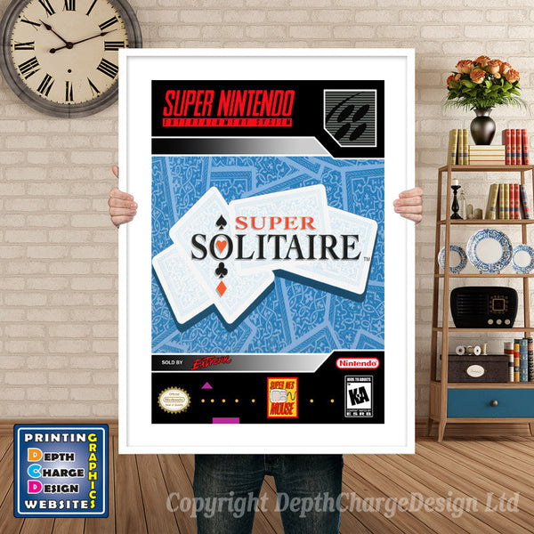 Super Solitaire Super Nintendo Game Inspired Theme Retro Gaming Poster