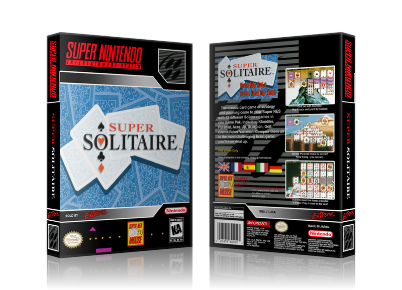 Super Solitaire Replacement Nintendo SNES Game Case Or Cover