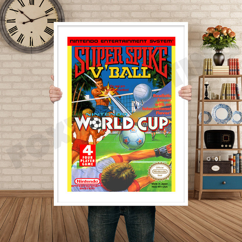 Super Spike Vball World Cup Retro GAME INSPIRED THEME Nintendo NES Gaming A4 A3 A2 Or A1 Poster Art 565