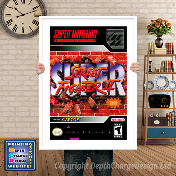Super Street Fighter II Super Nintendo Game Inspired Theme Retro Gaming Poster