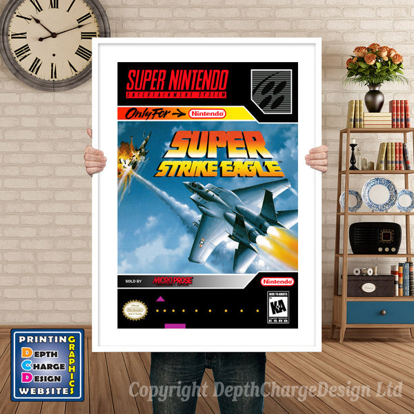 Super Strike Eagle Super Nintendo Game Inspired Theme Retro Gaming Poster