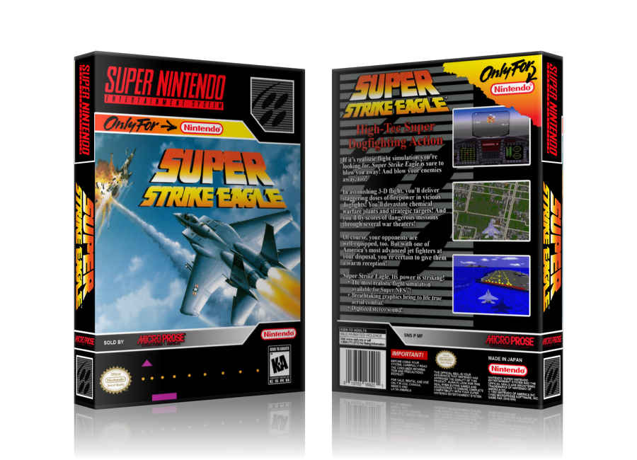 Super Strike Eagle Replacement Nintendo SNES Game Case Or Cover – SNES Replacement Game case product image 1