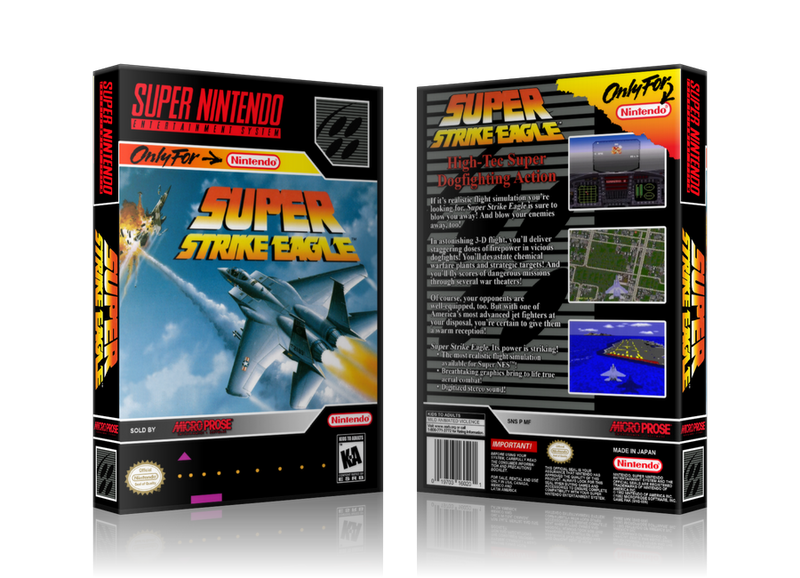 Super Strike Eagle Replacement Nintendo SNES Game Case Or Cover